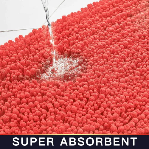 Miniatura 118 de Walensee Alfombra de baño antideslizante (24x17 pulgadas, rosa polvoriento) absorbente de agua, súper suave, lanuda de felpilla, lavable a máquina