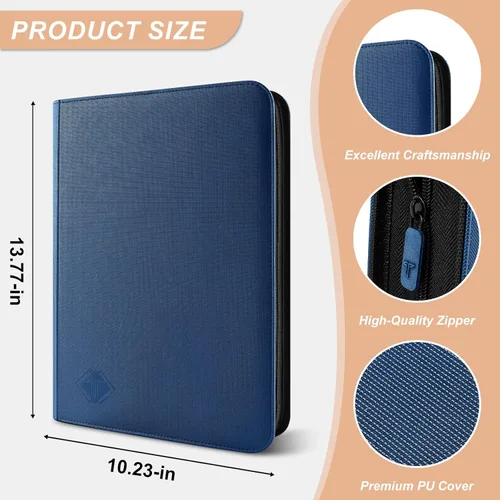 Miniatura 2 de Carpeta de tarjetas intercambiables, carpeta de álbum, para MTG, béisbol, fútbol, tarjetas deportivas, fácil de usar (azul, 432 bolsillos)