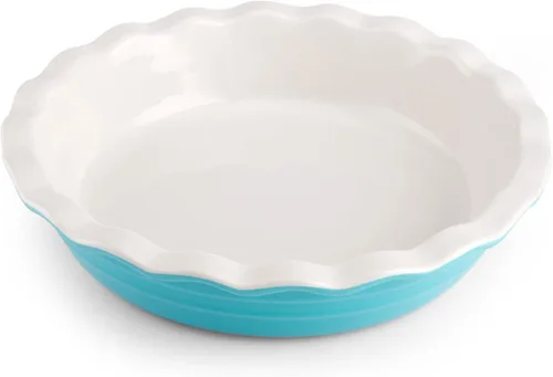 Farberware Bakers Advantage - Plato de cerámica de gres duradero para tartas, ideal para hacer platos dulces y salados, resistente al calor, 10