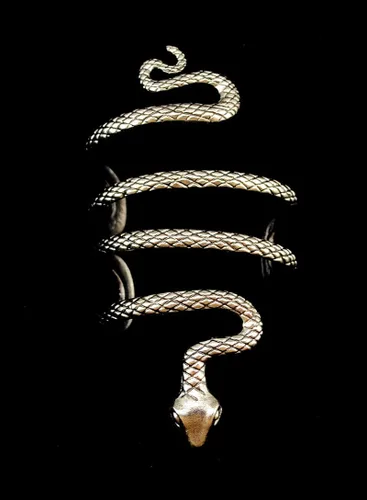 Miniatura 3 de idealway Pulsera abierta vintage punk de plata con serpiente