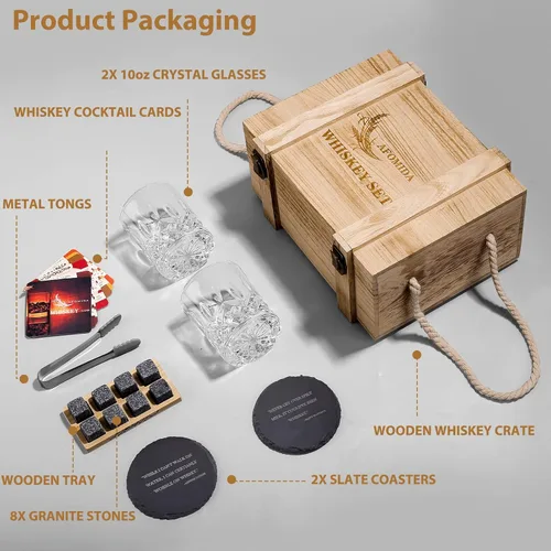 Miniatura 2 de Juego de piedras de whisky para hombres, marido, papá, novio, él, para cumpleaños, boda, aniversario, día de San Valentín, regalos para beber