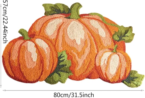 Miniatura 2 de Alfombra de calabaza de Acción de Gracias, 31 x 22 pulgadas, antideslizante, lavable, tapete de bienvenida de otoño, bonito tapete de otoño