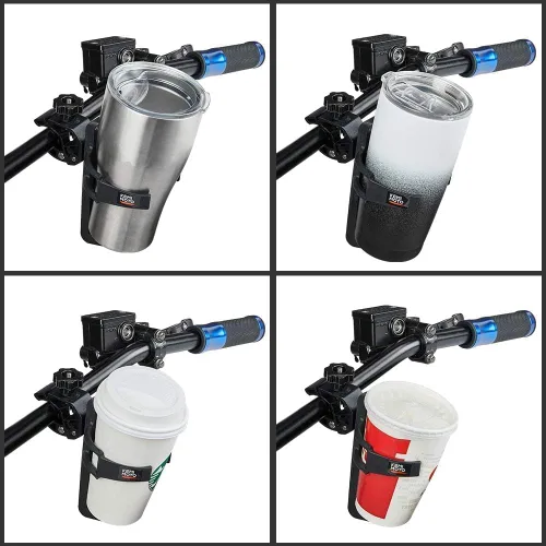 Miniatura 4 de KEMIMOTO Portavasos para ATV, Portabotellas para Motocicleta, Portavasos Universal con Abrazadera de Metal de 0.6-1.56 Pulgadas para Botella de 20oz
