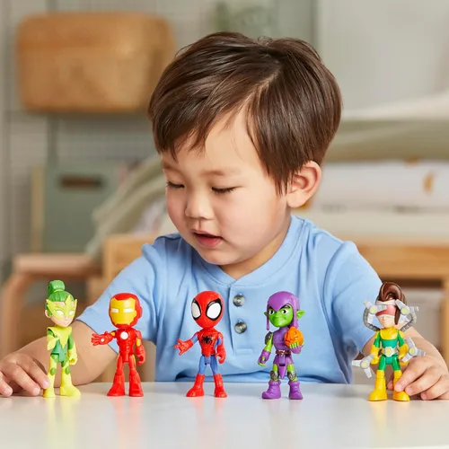 Miniatura 10 de Spidey y sus increíbles amigos Hasbro Marvel, paquete de amigos y enemigos, 5 figuras de acción, 4 pulgadas, juguetes de superhéroes preescolares