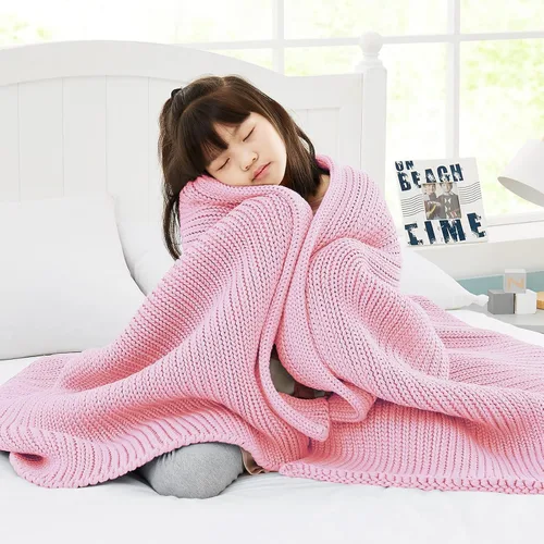 Miniatura 39 de Guohaoi Almohadilla de regazo con peso de punto (beige 20 x 30 pulgadas, 2 libras) sin cuentas, manta con peso refrescante para niños para siesta