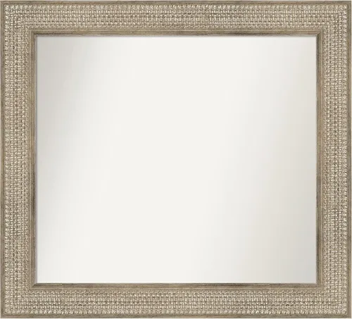 Miniatura 195 de Amanti Art Espejo de baño plateado para sobre fregadero, 26 x 26 pulgadas, espejo cuadrado de níquel pulido, marco de madera tradicional mediano, se