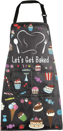 MBMSO Delantal para hornear, regalos divertidos para panaderos, amantes de la cocina, delantal de cocina I Bake People Happy Delantal para hornear