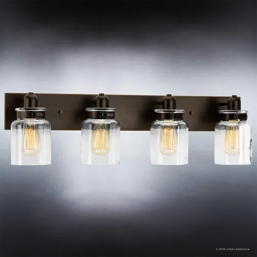 Miniatura 2 de Urban Ambiance Lámpara de tocador de baño moderna de lujo, tamaño grande: 8.625 pulgadas de alto x 30.25 pulgadas de ancho, con elementos
