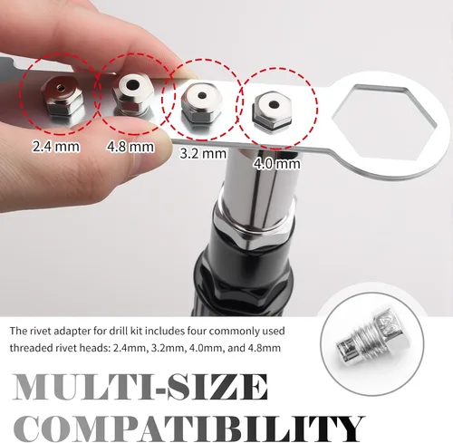 Miniatura 3 de Adaptador de pistola de remache para kit de taladro, accesorio profesional de taladro de remache para taladros eléctricos inalámbricos, adaptador