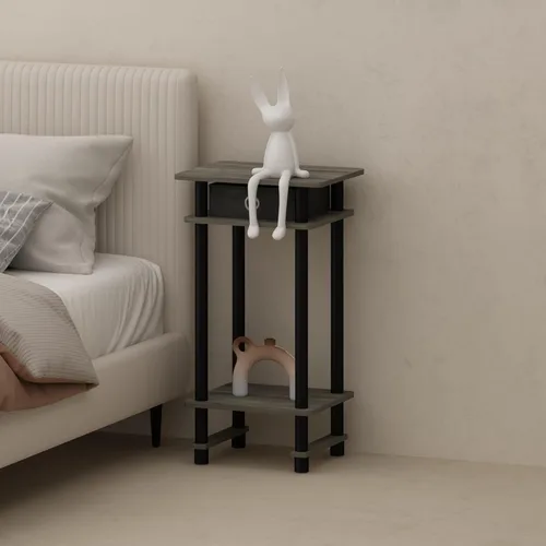Miniatura 12 de Mesa de noche con cajón Furinno, Madera Roble francés