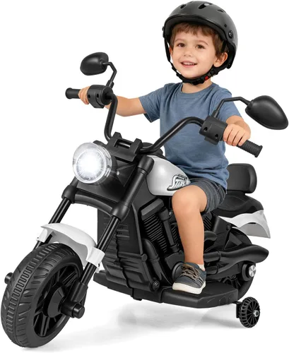 Miniatura 13 de Honey Joy Motocicleta de Montar, Motocicleta para Niños de 6 V con Luz LED, Música, Pedal de Pie, Adelante/Atrás, Arranque Suave, Motocicleta