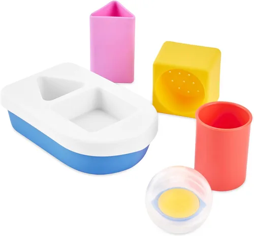 Miniatura 11 de Skip Hop Juguete de baño para bebés Tub-to-Table Café Prep & Serve Set de Ensalada para Bañera Juego Sensorial para el Desarrollo Edad 12m+ Preparar