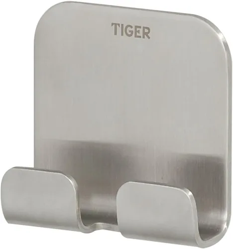 Tiger Gancho Colar, Montaje Sin Perforación, Acero Inoxidable Cepillado, 2.0x1.9x0.8 in