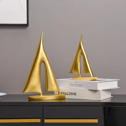 Escultura moderna para decoración del hogar, decoración de velero, estatua abstracta de esculturas y estatuas de arte de resina, regalos de barco,