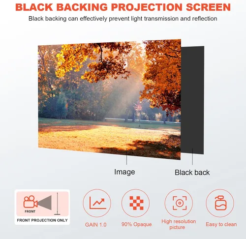 Miniatura 2 de Pantalla de proyector de alta resistencia, pantalla de proyección portátil de 120 pulgadas, pantalla de proyección frontal 4K HD 16:9, pantalla