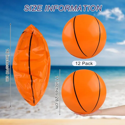 Miniatura 2 de durony 12 piezas de pelotas de baloncesto de playa de 11 pulgadas, pelotas de baloncesto inflables que rebotan, pelotas deportivas, juguetes que