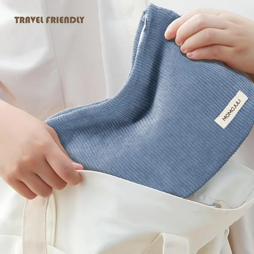 Miniatura 5 de Bolsa de maquillaje de pana, bolsa cosmestic de gran capacidad para mujeres y mujeres, organizador de maquillaje estético, accesorios con cremallera