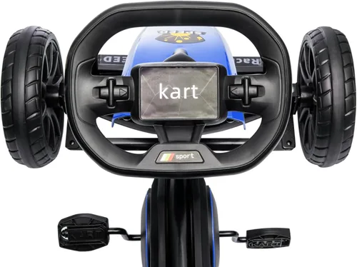 Miniatura 9 de Aosom Go Kart con pedal para niños, juguetes para montar al aire libre con eje oscilante, asiento ajustable, freno de mano, 4 ruedas que absorben