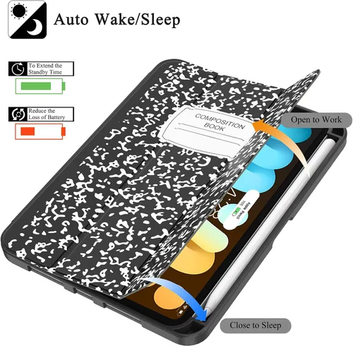 Miniatura 8 de Soke Funda para iPad mini 7(A17 Pro) 2024/iPad Mini 6 2021 de 8.3 pulgadas con Soporte para Lápiz-[Carga de Lápiz + Activación/Suspensión