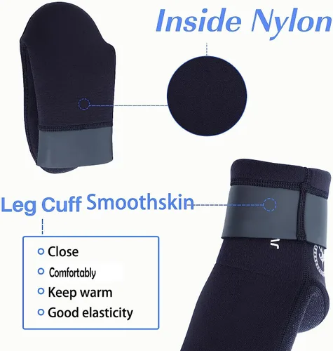 Miniatura 4 de DIVESTAR Calcetines de neopreno de buceo para hombres y mujeres, 0.118 pulgadas, 0.118 pulgadas, negro/camuflaje, calcetines de buceo para deportes