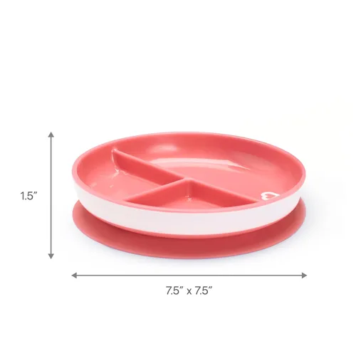 Miniatura 5 de Munchkin Stay Put Platos de Succión para Bebé y Niño Pequeño, 3 Secciones Divididas, Rosa/Morado Rosado/Púrpura