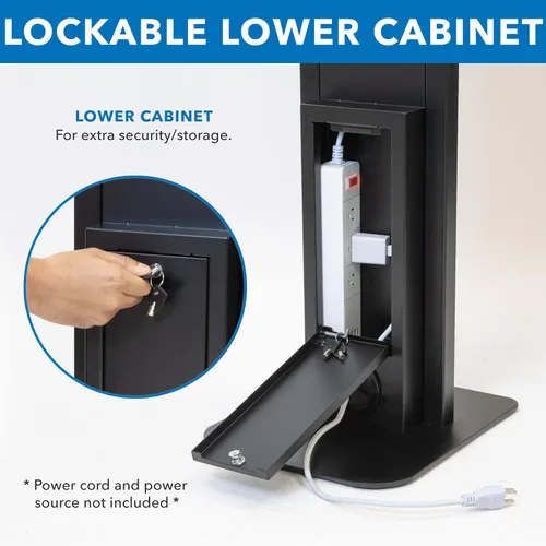 Miniatura 4 de Mount-It! Soporte de tablet antirrobo para piso y quiosco, quiosco de piso comercial con recinto universal, soporte de montaje de tablet