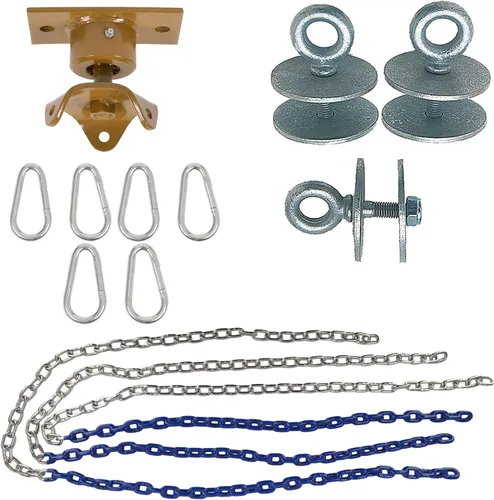 Swing Set Stuff Inc. SSS-0303-B Kit giratorio de neumáticos resistentes (azul) y etiqueta adhesiva con logotipo SSS