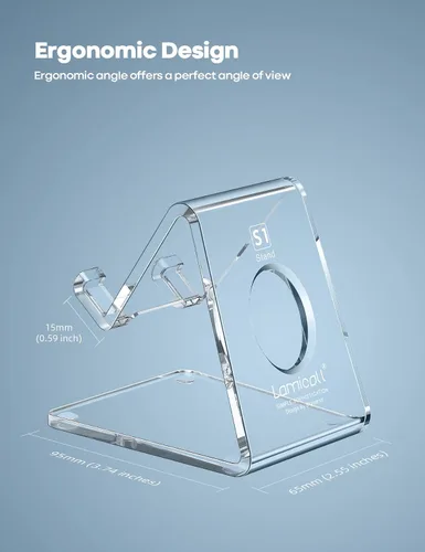 Miniatura 6 de Lamicall Soporte para teléfono celular, accesorios de escritorio - Soporte transparente para teléfono celular de oficina, soporte acrílico
