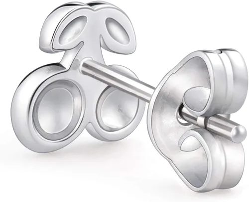 Miniatura 3 de Chow Sang Sang 950 Platinum Cherry Diamond - Aretes individuales para mujer 92120E se venden solos no pares