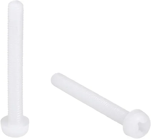Miniatura 10 de uxcell M6x30mm Roscado Nylon Phillips Cruz Pan Cabeza Tornillos Tornillos de Máquina Blanco 50