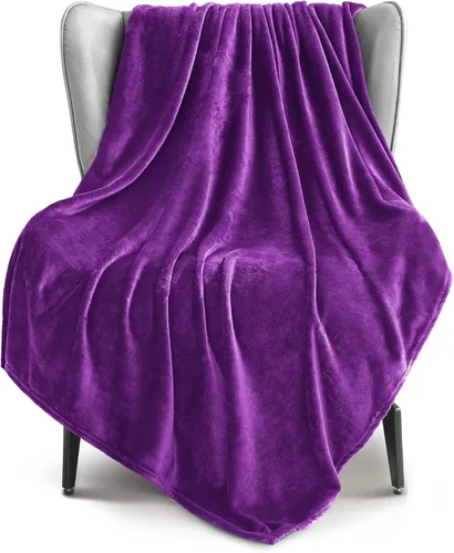 Miniatura 17 de Exclusivo Mezcla Manta de vellón para sofá, cama, súper suave y cálida, para uso en todas las estaciones, acogedora, afelpada, ligera, azul hielo