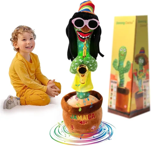 Miniatura 9 de MIAODAM - Cactus bailarín con volumen ajustable, juguete de cactus que habla, emite luces brillantes y coloridas, repite lo que dices, canta 120