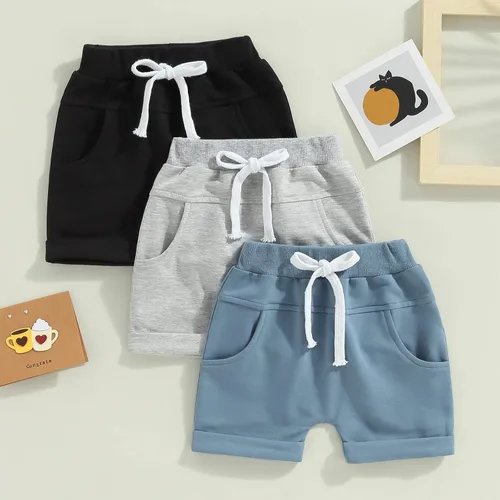 Miniatura 2 de Pantalones de otoño para bebé, paquete de 3 unidades, pantalones deportivos casuales con bolsillo sólido, cintura elástica, pantalones harén