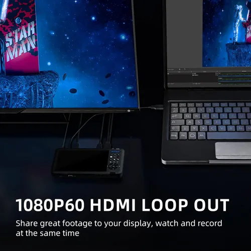 Miniatura 2 de Grabadora de video 1080P 60FPS USB2.0 con pantalla de 7 pulgadas, captura DVI/HDMI/CVBS/VGA/YPBPR desde VCR, DVD, cintas VHS, videocámaras, Hi8,