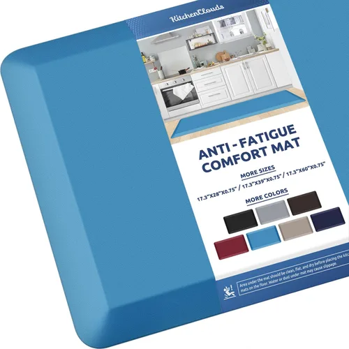 Miniatura 19 de KitchenClouds Alfombra de cocina acolchada anti fatiga, 17.3 x 60 pulgadas, impermeable, antideslizante, tapete de escritorio cómodo, para cocina