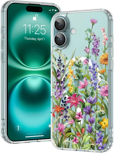 Miniatura 30 de OOK Magnetic for iPhone 17 Case Clear Pretty Flower Girls Women [Not Yellowing][Screen Protector] [ MagSafe Compatible] with Full Camera Lens