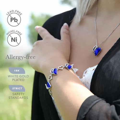 Miniatura 3 de Leafael - Pulsera de amor infinito con eslabones, corazón de cristal y piedra natal, regalos para mujer, tono plateado, 7 pulgadas con extensor de 2
