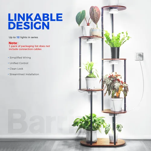 Miniatura 3 de Barrina Orbgrow OG09 Puck - Luz LED de crecimiento, 5000K 9W (equivalente a 135 vatios), luces de plantas para plantas de interior de espectro