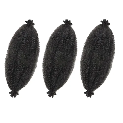 Miniatura 25 de Marley Twist - Cabello trenzado marrón Spring Twist de 18 pulgadas, cabello Marley para rastas suaves de imitación mariposa, cabello trenzado rizado
