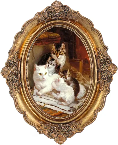SIKOO Marco de fotos antiguo ovalado de 4 x 6 pulgadas, para mesa y pared, decoración de pared vintage, decoración victoriana del hogar, bronce