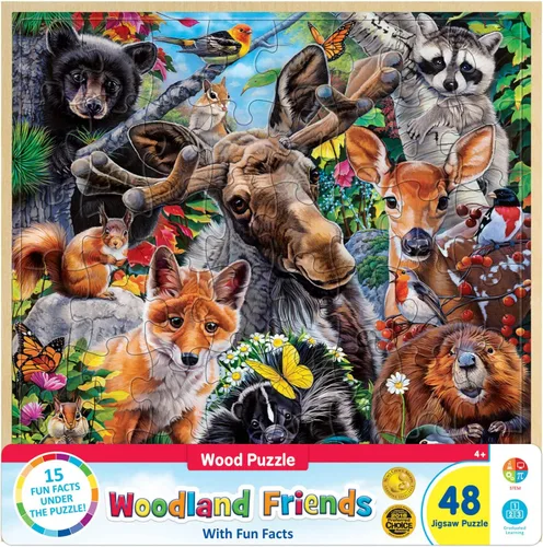 Miniatura 18 de Masterpieces Rompecabezas de 48 piezas de hechos divertidos para niños, rompecabezas de madera del arca de Noé, 12 x 12 pulgadas