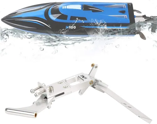 Miniatura 4 de Conjunto de timón de barco a control remoto, eje flexible de 0.2 pulgadas con soporte Kits de timón integrado de 4.3 pulgadas para modelo de barco