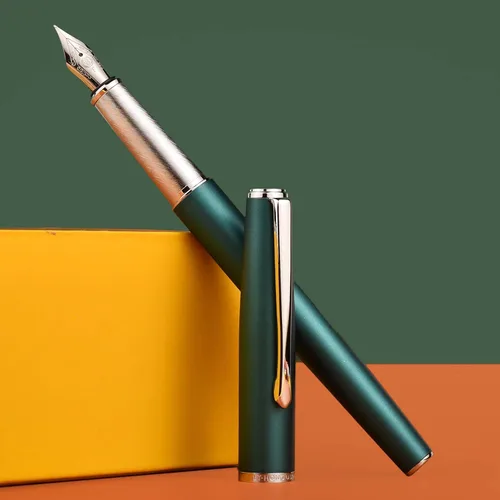 Miniatura 5 de Hongdian 920 - Pluma estilográfica de punta extrafina, color verde elegante con clip plateado