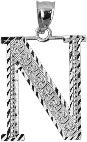 Miniatura 28 de Claddagh Gold . Colgante de plata de ley 925 con inicial de letras A-Z disponible en pequeño, mediano y grande