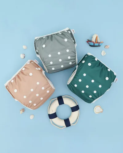 Miniatura 14 de Alva, Pañales de bebé para nadar, paquete de 2 unidades, talle único, reutilizable, lavable y ajustable de 0 a 36 meses. Tamaño de 10 a 40 lbs