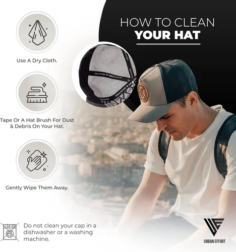 Miniatura 24 de Urban Effort Gorra trasera de malla, para hombres y mujeres, gorra de béisbol de 5 paneles, gran cierre a presión para caza y senderismo