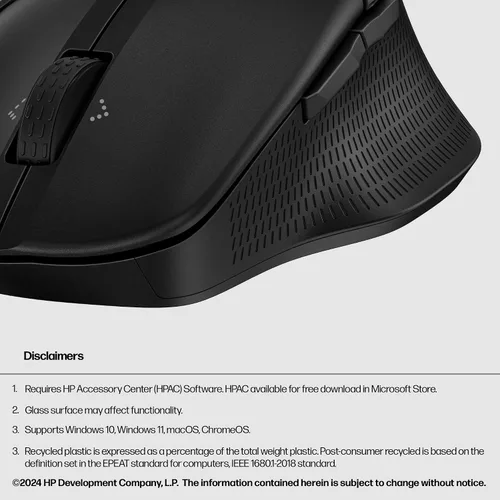 Miniatura 7 de HP Ratón Bluetooth 480 Comfort - Forma contorneada - Conecta hasta 3 dispositivos a través de botones programables Bluetooth® 5.3-6 - Compatible