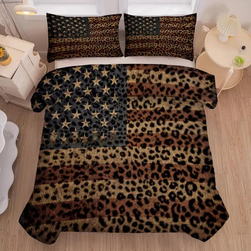 Miniatura 29 de kxry Juego de edredón de 250 años de Estados Unidos, tamaño individual, ropa de cama vintage de estatua de la libertad y bandera estadounidense