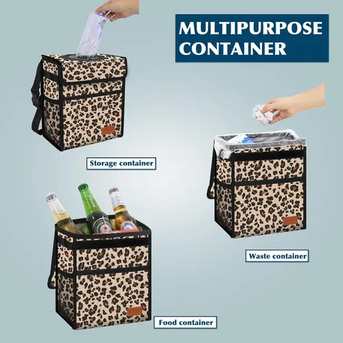 Miniatura 3 de Basurero para automóvil con tapa, bolsa de basura impermeable, para asiento delantero de SUV, multiusos, para colgar en reposacabezas, plegable