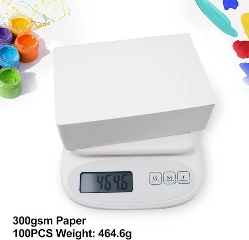Miniatura 5 de Moriquill Tarjetas de papel de acuarela de 4 x 6, prensa en frío de 300 GSM, 100 hojas, blanco natural sin ácidos, esquinas redondeadas a mano